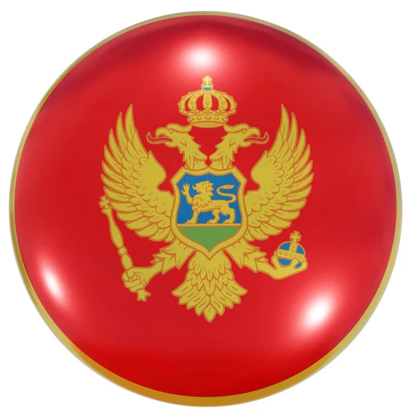 Pulsante bandiera nazionale Montenegro — Foto Stock