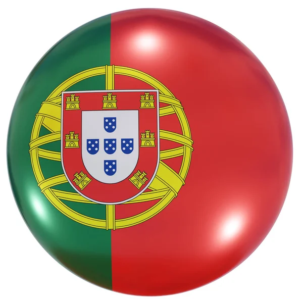 Botón bandera nacional Portugal — Foto de Stock