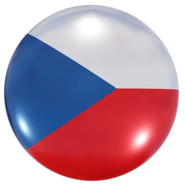 捷克共和国国旗按钮 — 图库照片