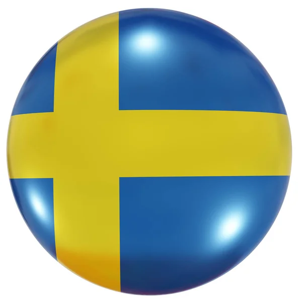 Przycisk flagi narodowej Szwecji — Zdjęcie stockowe