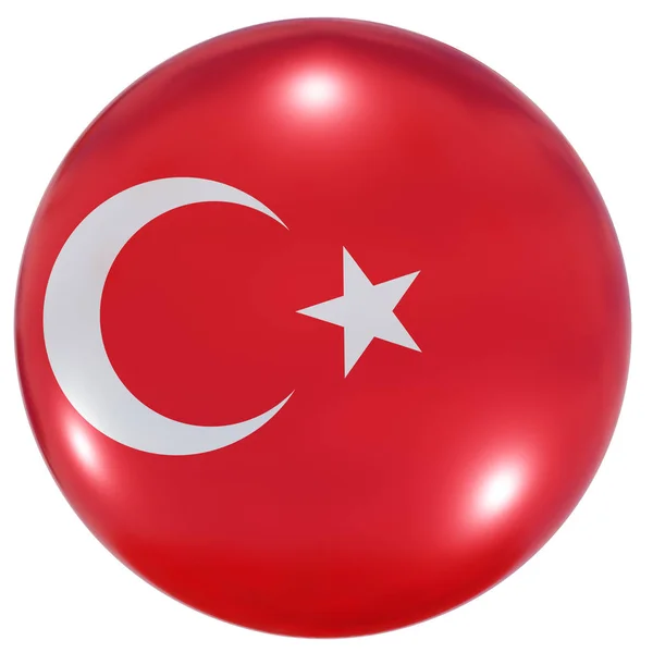 Turkiets nationella flaggknapp — Stockfoto