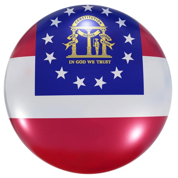 Geórgia Estado bandeira botão — Fotografia de Stock