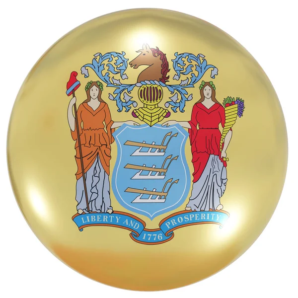 Botón de bandera del estado de Nueva Jersey —  Fotos de Stock