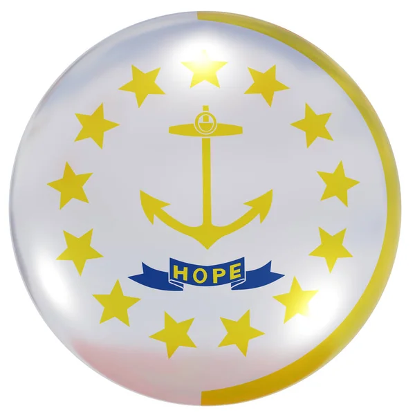 Rhode Island State flag button — Stock Photo, Image