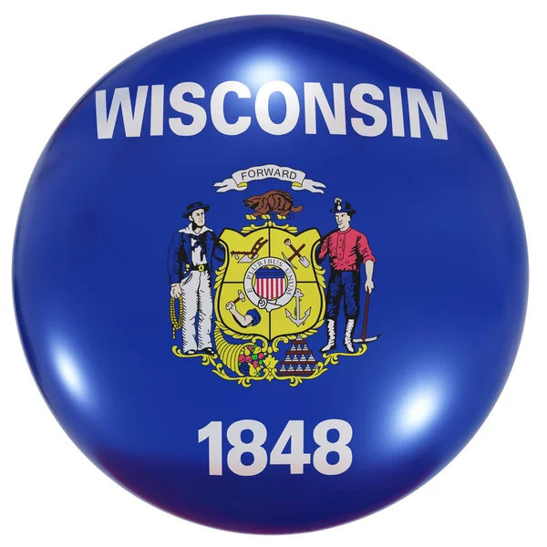 Bouton drapeau de l'État du Wisconsin — Photo