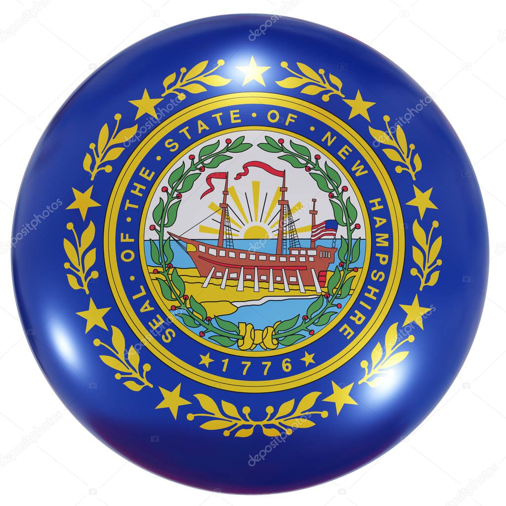 New Hampshire State flag button