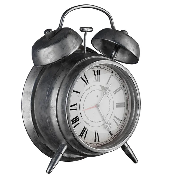 レトロで古い目覚まし時計の3Dレンダリング — ストック写真