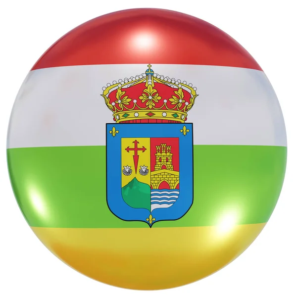 Darstellung Einer Spanischen Flagge Der Rioja Gemeinschaft Auf Einem Kreissymbol — Stockfoto