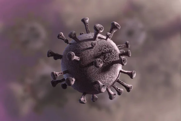 Representación Una Vista Microscópica Simulada Bacteria Del Coronavirus Covic19 — Foto de Stock