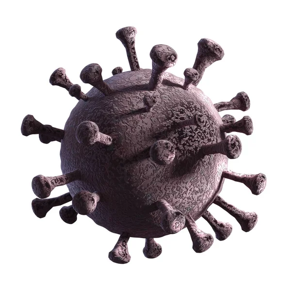 Rendu Une Vue Microcospique Simulée Bactérie Coronavirus Covic19 Isolée Sur — Photo