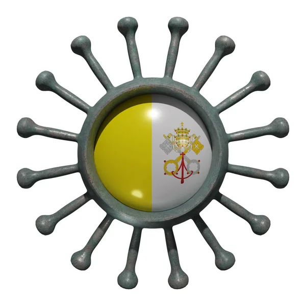 Representación Una Bandera Nacional Del Vaticano Sobre Virus Covid19 Concepto —  Fotos de Stock