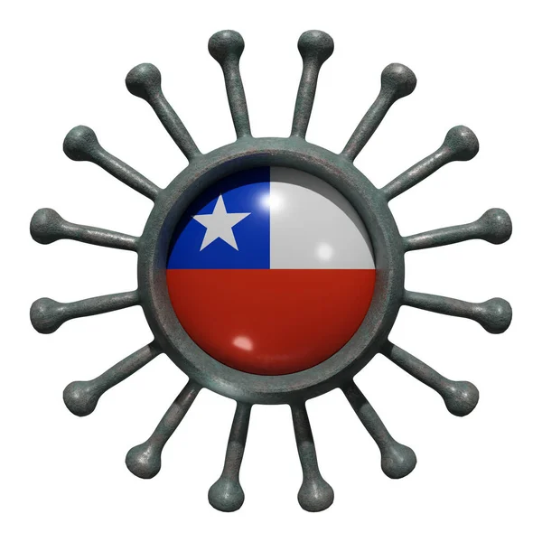 Rendering National Chile Flag Virus Covid19 Concept Fight Countries Pandemic — Stock Photo, Image