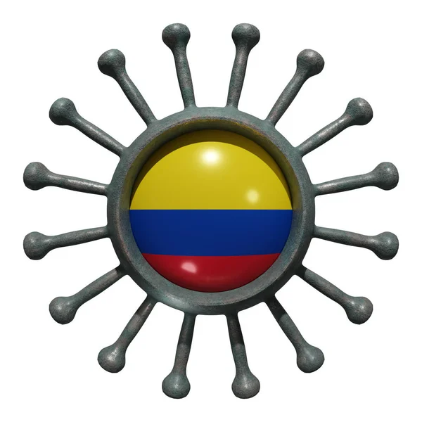 Rendering National Colombia Flag Virus Covid19 Concept Fight Countries Pandemic — Stock Photo, Image