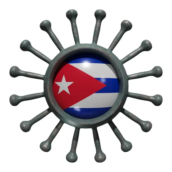 Rendering National Cuba Flag Virus Covid19 Concept Fight Countries Pandemic — Stock Photo, Image