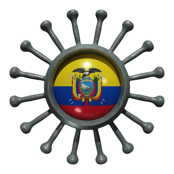 Vykreslování Národní Ekvádorské Vlajky Nad Virovou Úmluvou19 Koncept Boje Zemí — Stock fotografie
