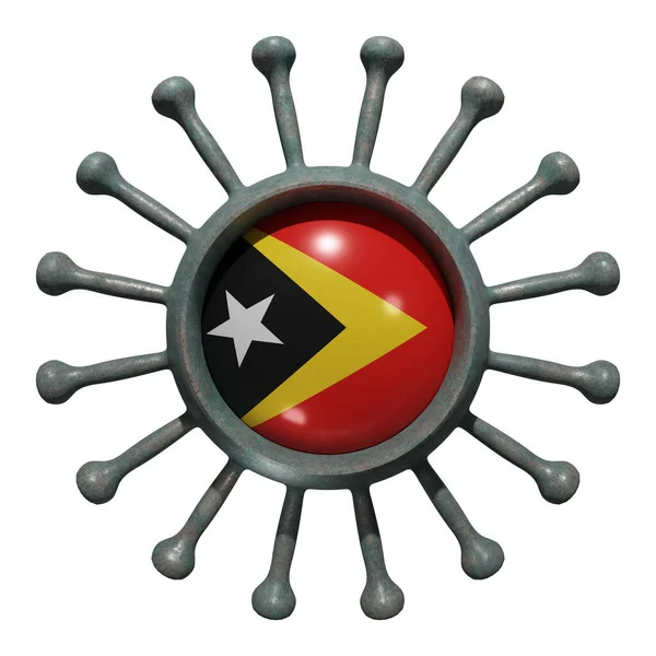 Rendering Una Bandiera Nazionale Timor Est Merluzzo Virale19 Concetto Lotta — Foto Stock