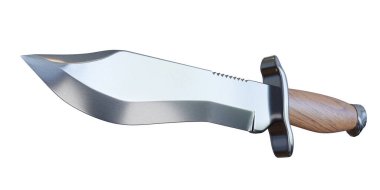 Beyaz arka plan üzerinde izole bir bowie bıçak 3D render