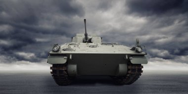 Issız bir geçmişi olan eski bir askeri tank.