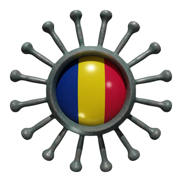 Representación Una Bandera Nacional República Del Chad Sobre Virus Covid19 —  Fotos de Stock
