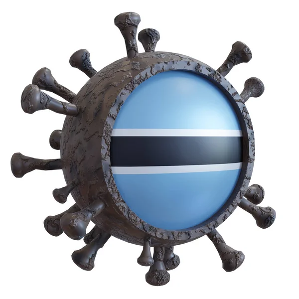 Representación Una Bandera Nacional Botswana Sobre Virus Covid19 Concepto Lucha — Foto de Stock