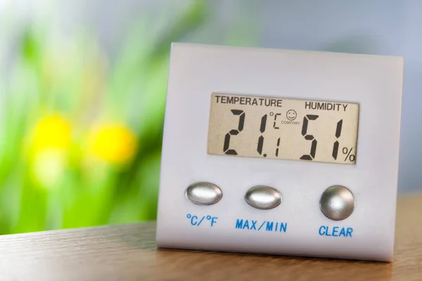 Electronic hygrometer and thermometer — Stock Photo, Image