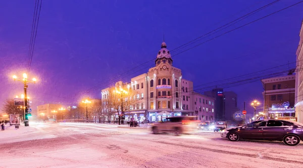 KHABAROVSK, RUSSIA - JANUARY 14, 2017: Winter city view — Stock Photo, Image