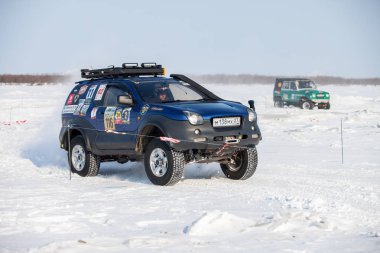 Habarovsk, Rusya - 28 Ocak 2017: Isuzu Vehicross sürme
