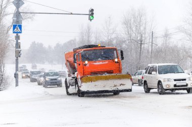 Kar temizleme aracı bir yol Temizleme