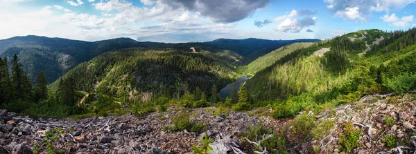 Panoramatem jezero Amut Stock Snímky