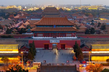 Pekin, Çin - 10 Kasım 2019: Yasak Şehir 