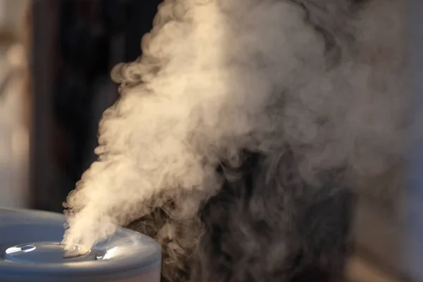 Humidifier Spreading Steam Evening Light — Stock Photo, Image