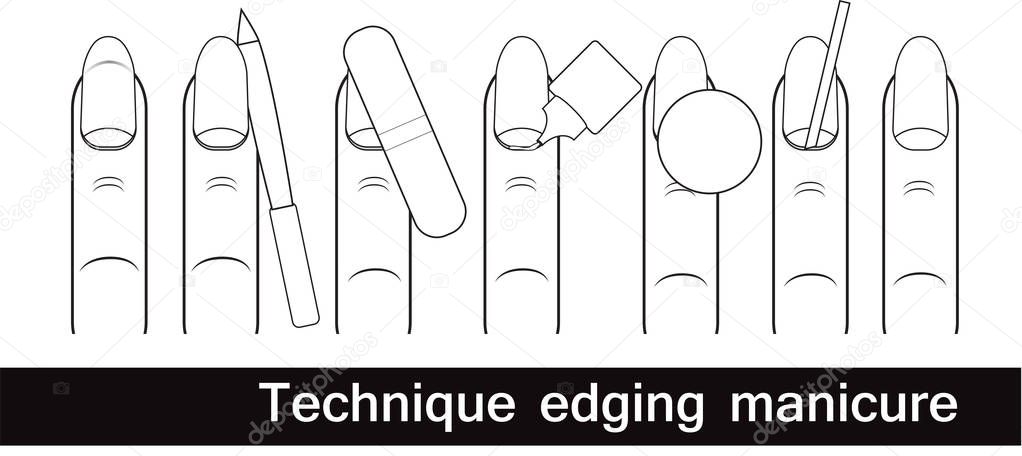 technique not edging manicure . European manicure. Walkthrough
