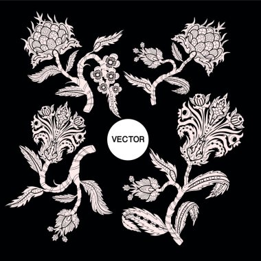 Çince çiçekli dallar izole edilmiş.