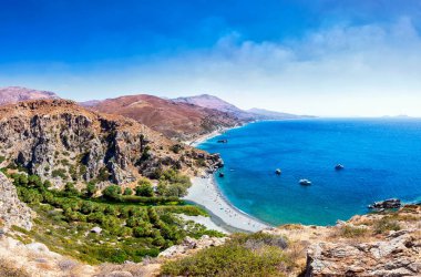 Preveli beach in Crete island clipart