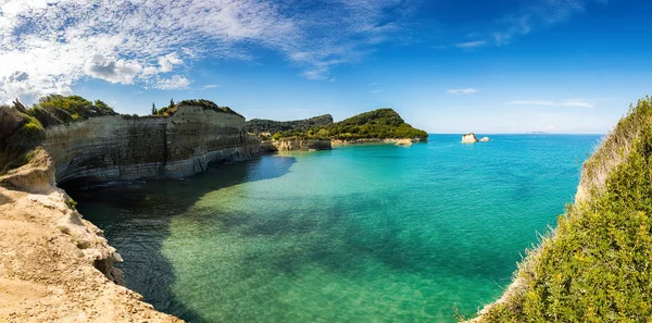 Corfu linii wybrzeża Morza Jońskiego — Zdjęcie stockowe