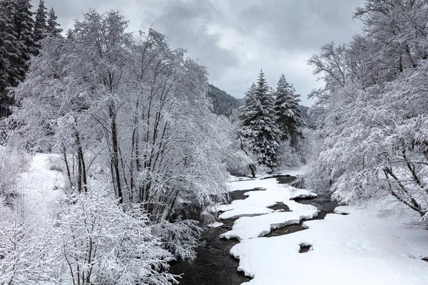 Rzeka Zima w górach — Zdjęcie stockowe