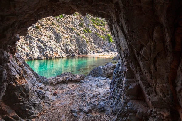 Tunel Tajnej Plaży Sardynii — Zdjęcie stockowe