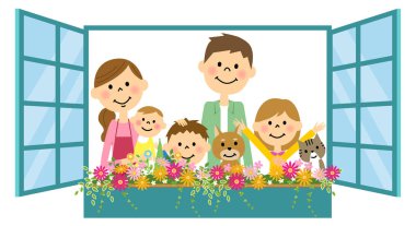 Aile başını pencereden dışarı koymak.