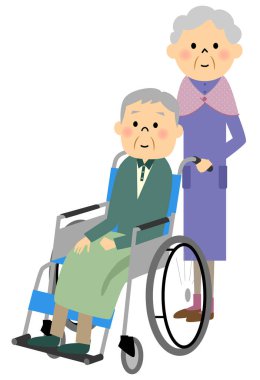 Yaşlı Bakım Hemşireliği tekerlekli sandalyede oturmak