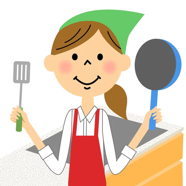 La señora que cocina — Archivo Imágenes Vectoriales