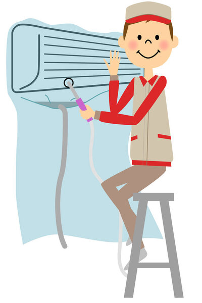 The man who does air conditioner cleaning