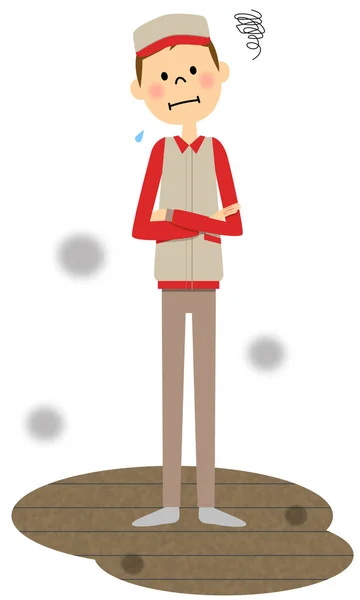 The man perplexed at a dirty room — Stock Illustration The man perplexed at a dirty room Stock Vector