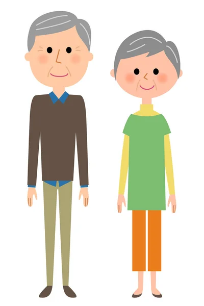 Senior citizen's paar — Stockvector