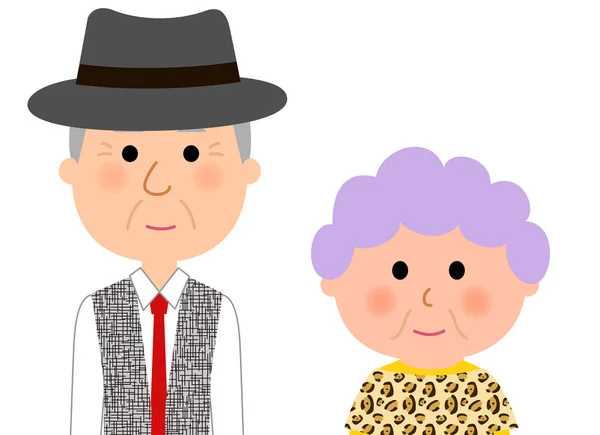 Moda yaşlı çift — Stok Vektör