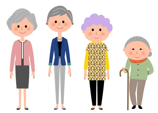 Femmes âgées à la mode — Image vectorielle