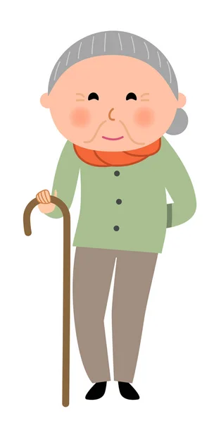 Elderly woman who are fashionable — Stock Vector