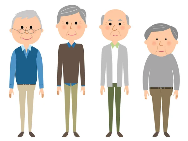 Idős férfiak, nagyapja — Stock Vector