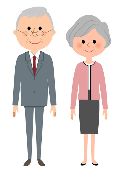 Moda yaşlı çift — Stok Vektör
