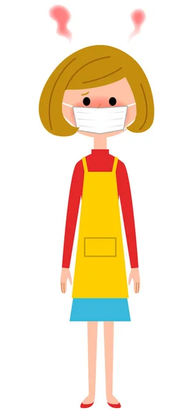 The female of the apron who becomes feverish — Stock Vector