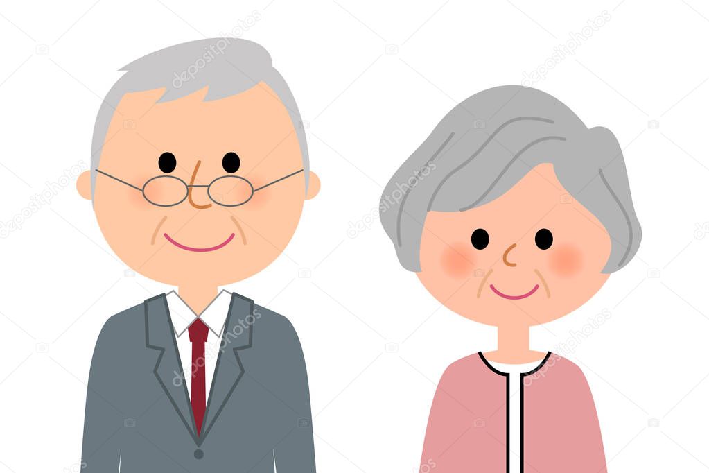 Fashionable elderly couple